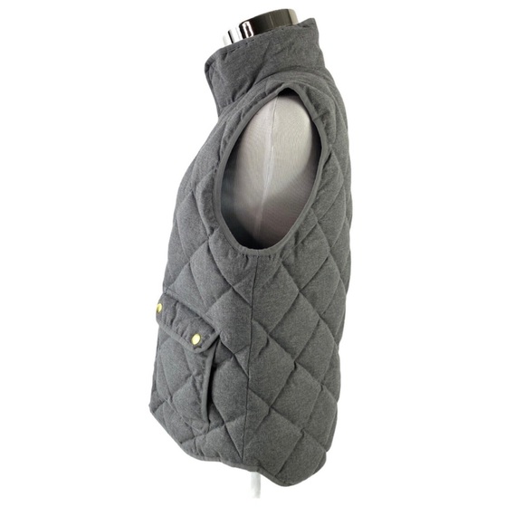 J.CREW Women's Excursion Flannel Quilted Down Gray Women's Puffer Vest, Size XS - Picture 4 of 7